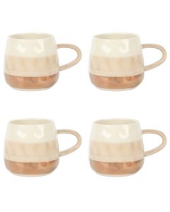 Cravings By Chrissy Teigen 4 Piece 18 Ounce Stoneware Cup Set in Dove Gray