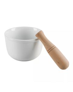 Our Table Simply White 24 Ounce Porcelain Mortar and Pestle Set