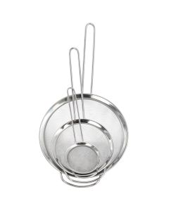 Oster Baldwyn 3 Piece Stainless Steel Mesh Strainer Set in Silver